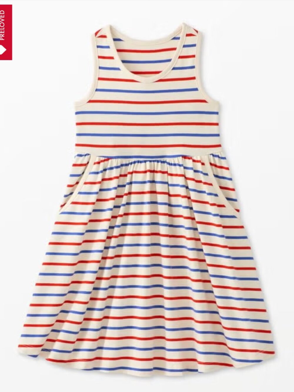 Striped Racerback Skater Dress with Pockets Size: 6-7Yr